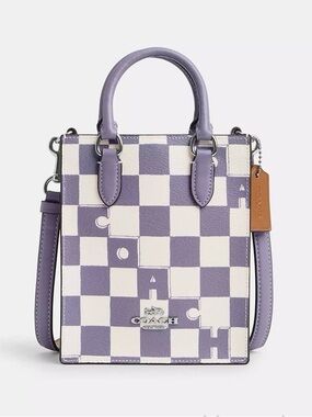 NWT Coach North South Mini Tote, Light Violet/Chalk/Silver